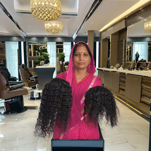 Extensiones de cabello humano Remy Virgin Natural Indian Temple, estilos sueltos de onda profunda y súper ondas, paquetes rizados sin procesar - Product Image 1