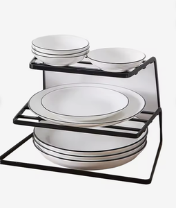 OEM/ODM Vietnam 2/3 Tier Metal Corner Storage <b>Rack</b> <b>Plate</b> Organizer Kitchen Countertop Shelf Stand - Product Image 3