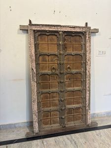 Antique Solid Wood Door Panels with Hand Carved Frame Eco-Friendly for Bedroom Outdoor Living Room Home Furniture - Product Image 2