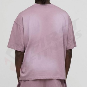 Camiseta de punto informal extragrande para hombre, 100% algodón de alto gramaje, con estampado digital por sublimación, logotipo, lavado ácido y teñido en prenda. - Product Image 3