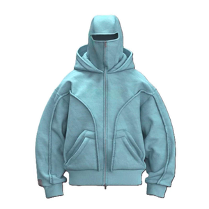 Sudadera con capucha doble morada, 100% algodón, forro polar, estilo oversize, para otoño - Product Image 4