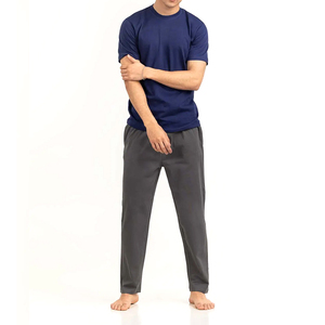 Camisetas de punto 100% algodón para hombre, cuello redondo, color azul, transpirables, de tela suave, estilo urbano, personalizables, de gran venta. - Product Image 1