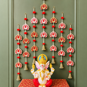 Adorno Colgante para Puerta Lotus Ganesh Bandhanwar, Decoración de Pared con Cuentas de Perlas para Diwali, Mandir, Sala de Pooja, Decoración del Hogar - Product Image 6