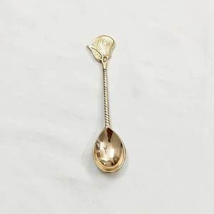 Cuchara de Té de Latón con Diseño Real, Hecha a Mano, Dorada con Grabado, Mango de Diseño Exclusivo, Apta para Lavavajillas, para Mesa de Comedor, Postres y Sopas - Product Image 6