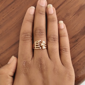 Namivaa 18K Rose Gold Multi Band <b>Open</b> <b>Ring</b> Modern Geometric Crossover Design Women Daily Wear Fine Jewelry High Polish Gift - Product Image 5