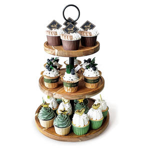 Support à Cupcake à 3 niveaux Plateau de service à plusieurs niveaux pour la décoration de la cuisine Dessert Décor de mariage Plateau de table à étages décoratif - Product Image 2