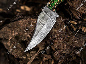 มีดเหล็กดามัสกัสแบบเต็มด้าม ขนาด 8 นิ้ว ปลายแหลม สำหรับตั้งแคมป์ ล่าสัตว์ และกิจกรรมกลางแจ้ง ราคาส่งที่ดีที่สุด รับผลิตแบบ OEM/ODM - Product Image 6