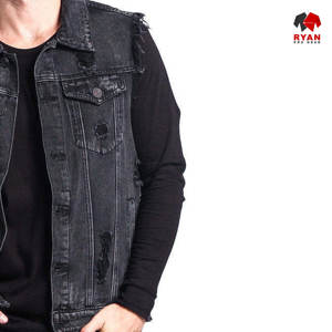 Gilet en jean personnalisé Ryan Pro Gear pour hommes, tissu confortable et respirant avec logo personnalisé - Product Image 4