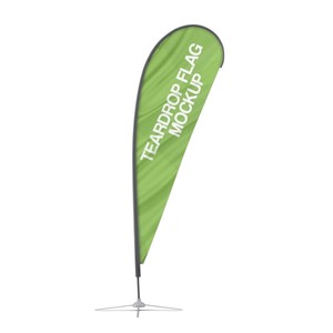 Bandera de Pluma en Forma de Lágrima, Verde, Poliéster, Impresión Digital, Impermeable, Portátil, con Mástil de Aluminio, para Exteriores, Promocional - Product Image 1
