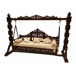 Solid Sheesham Wood Handicraft <b>Swing</b> Jhula Traditional Rectangle Modern Living Room Decor Indian Teak Jhula Home Sale Australia - Product Image 1