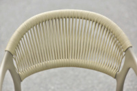 TM19 Sérénité côtière |   Fauteuil ergonomique à dossier en corde, structure en plastique, idéal pour l'extérieur, la salle à manger, le bureau, la salle de sport, le bar à domicile, l'appartement