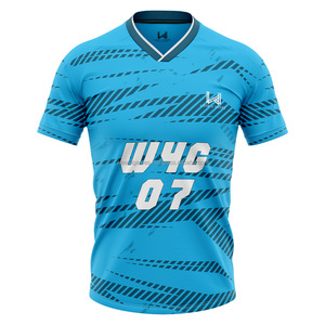Maillot de football en polyester 100% à séchage rapide à manches courtes sans tarif Nom de l'équipe sublimé personnalisé Technique de coupe automatisée Logo avant - Product Image 2