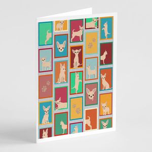 Whimsical Chihuahua-Themed A7 Tamaño 5x7 Tarjetas de notas en blanco Paquete de 8 con sobres para saludos - Product Image 1