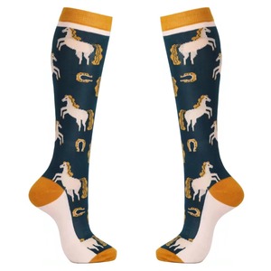 Most Demanded Custom Logo Men's <b>Thigh</b> High Compression <b>Socks</b> Cuff Bottom Eco-Friendly Horse Riding Equestrian <b>Socks</b> - Product Image 6