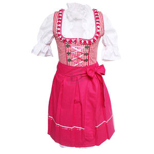 Robe Dirndl Bavaroise Allemande Vintage en Coton 100% Fait Main, Motif Écossais Bleu Ciel, Silhouette Tablier Mini, avec Soutien-Gorge Intégré, Sans Manches, Idéale pour l'Été - Product Image 4