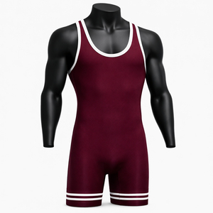 Combinaisons de lutte personnalisées pour hommes en tissu extensible, logo imprimé numériquement sur le devant, 200 g/m², légères, respirantes, résistantes à l'usure - Product Image 5