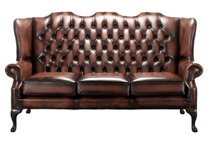 Divano Chesterfield in Pelle PU Marrone a 3 Posti, Imbottito con Braccioli Arrotolati per Hotel, Lobby, Lounge, Bar <span class=keywords><strong>e</strong></span> Club - Product Image 3