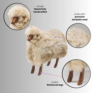 Pouf en tissu de style scandinave en forme de mouton, ottoman décoratif, idéal pour Noël, salon, forme irrégulière, fait main, emballage individuel - Product Image 2