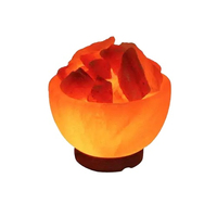 Lampe de table décorative en cristal de l'Himalaya avec éclat chaleureux, bol lumineux en sel de l'Himalaya pour la maison, la chambre, le salon, le bureau