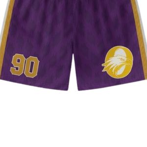 Shorts de lacrosse unisexe violet et or en polyester léger – Vêtements de sport athlétiques pour matchs d'équipe et entraînements de performance - Product Image 5