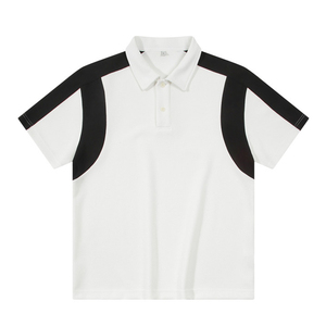 Polo en coton blanc pour homme, manches courtes, color-block, respirant, tissu Oxford, coupe classique - Product Image 6