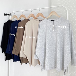 Women's Minimalist Solid Cotton Drop Shoulder Breathable Batwing <b>Top</b> Comfortable Blouses & Shirts - Product Image 5