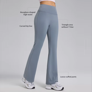 Ensemble de sport premium 2 pièces pour femme avec veste de yoga à manches longues, leggings de fitness taille haute anti-transpiration, vente en gros OEM ODM - Product Image 5