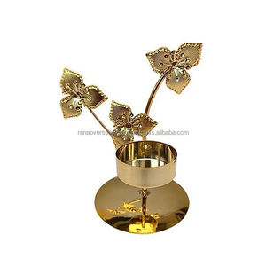 Offre Spéciale élégant Mini bougeoir en fer plaqué or pour une touche luxueuse Idéal pour les fêtes, les mariages et la décoration intérieure - Product Image 1