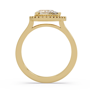Anillo de Oro Sólido de 14K con Diamante Cultivado en Laboratorio, Corte Pera, Halo, 1.10ct, Certificado IGI, Anillo de Compromiso, Boda, Novia, Joyería Fina, Personalizado - Product Image 4