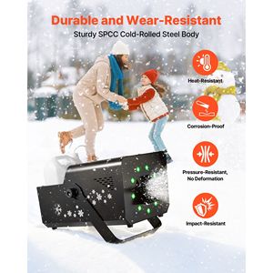 Máquina de Nieve con Control de Señal DMX512 RGB de 1500W, 9 Luces LED Láser, Control Remoto Inalámbrico, Alto Rendimiento, Tanque de 5L, Máquina de Copos de Nieve - Product Image 4
