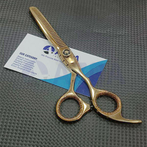 Ciseaux à effiler les cheveux en acier inoxydable plaqué or avec dents pointues pour usage professionnel en salon et coiffure - Product Image 3