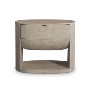 Elegant Modern <b>Minimalist</b> <b>Bedside</b> <b>Table</b> with Rounded Wooden Structure - Product Image 1
