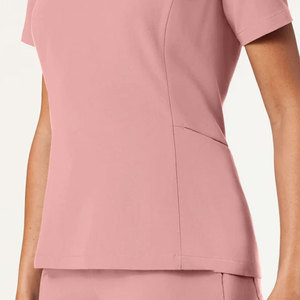 Nouvelle Arrivée Blouse d'Infirmière Unisexe d'Été Coupe Ajustée Manches Courtes Tissu Tricoté Couleur Personnalisée Logo Poches Design Usage Hospitalier - Product Image 3
