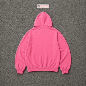 Sudadera con capucha rosa personalizada con diseño artístico, estilo urbano, holgada, gráfica, unisex, informal, con cremallera completa - Product Image 6