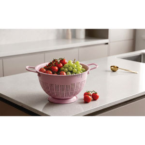 Passoire rose avec poignées, passe au lave-vaisselle, pour fruits et légumes, passoire de cuisine - Product Image 1