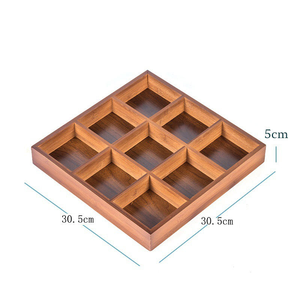 Promotion : Plateau de tri en bois, Boîte d'organisation compartimentée en bois, Plateau en bambou Jiu-gong-ge, Organisateur de rangement compartimenté en bambou - Product Image 4