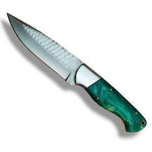 Cuchillos de acero al carbono para exteriores con mango de madera rústico, hoja de punta caída y funda de cuero premium para bushcraft y camping - Product Image 3