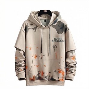 North Approach <b>Men's</b> Oversized Hoodie With Front Pocket Sublimation Print Casual Autumn Wear Knitted Polyester Hooded Sweatshirt - Product Image 1