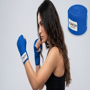 Vendas de Boxeo OAKSM de Algodón Azul, 2 Pulgadas de Ancho, 3 Pies de Largo, Autoadhesivas, Unisex, para Entrenamiento y Ejercicio en Todas las Estaciones - Product Image 1