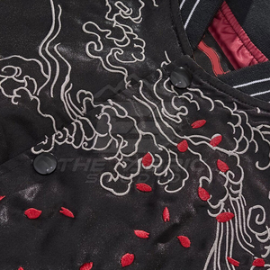 Veste Sukajan en satin respirant et durable de haute qualité, col montant, logo frontal, motifs artistiques traditionnels pour un usage décontracté - Product Image 6