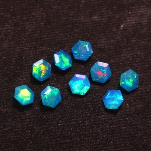 Opale Paraïba naturelle éthiopienne, taille hexagonale, 6 mm, pierre précieuse facettée, multicolore, éclatante, pour la création de bijoux HASNAIN GEMS - Product Image 3