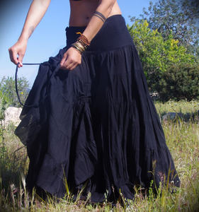 Falda de Algodón Estilo Flamenco, Falda Larga Bohemia con Silueta Fluida, Vestido Boho, Falda Vintage, Regalo para Ella - Product Image 1