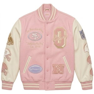 Custom Wholesale Embroidered Waterproof Windproof Winter Varsity <b>Jacket</b> Premium Quality 100% Cotton Street Fashion <b>Jacket</b> - Product Image 2