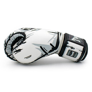 Guantes de Boxeo Originales de Cuero con Impresión Digital Blanca, Cierre Ajustable con Gancho y Bucle, Guantes de Entrenamiento de Kick Boxing Twins - Product Image 4