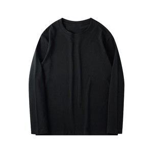 T-shirt décontracté en coton à manches longues pour homme, col rond, respirant, streetwear tendance pour tous les jours - Product Image 3