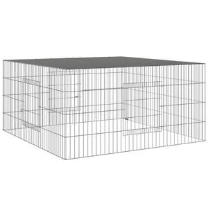 Grande cage à lapin durable en fer galvanisé argenté - Product Image 2