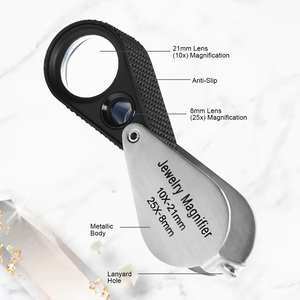 Professional 10X & 25X Dual Magnification Jeweler’s Loupe Stainless Steel Precision Inspection Tool Foldable Design - Product Image 4