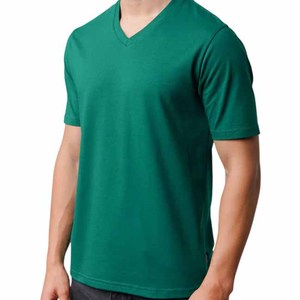 New Arrival Men's Customized 100% Cotton <b>T</b>-<b>Shirt</b> Solid Color V-Neck Blank Short Sleeves Regular Fit Breathable Knitted Men <b>Shirt</b> - Product Image 1