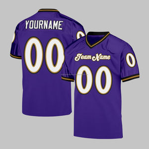 Maillot de football américain à manches courtes et col en V de l'équipe personnalisé en gros d'usine Uniforme de club de sublimation en polyester unisexe - Product Image 2