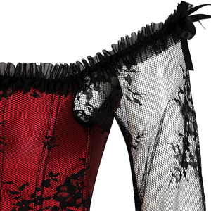 Corsé para Mujer Over Bust Rojo y Negro 2024, Top Bustier, Corsés de Alta Calidad para Adelgazar, Corsé de Látex - Product Image 6